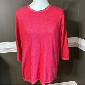 Nordstrom Women's Long Sleeve Coral Pink Cashmere Silk blend sweater.  Size M